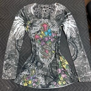 Y2K Graphic Long Sleeve Top